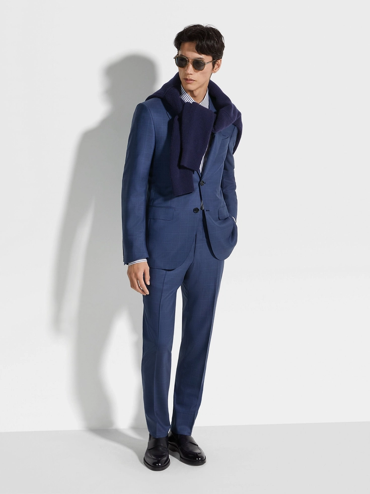 Traje de lana Centoventimila azul utilitario