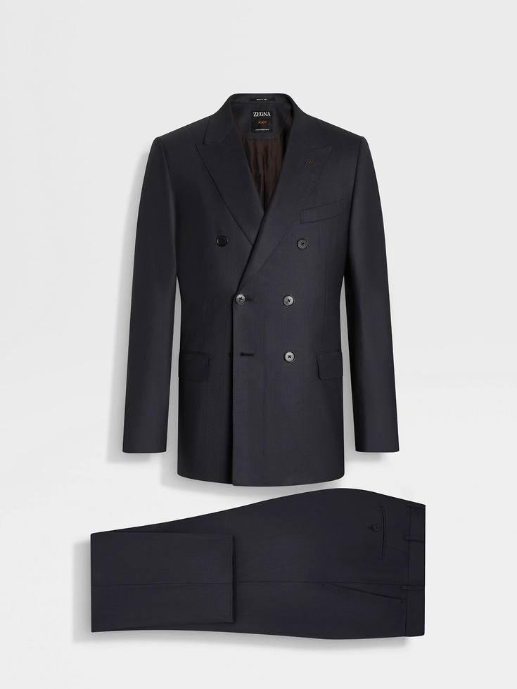 Traje de lana Centoventimila gris oscuro