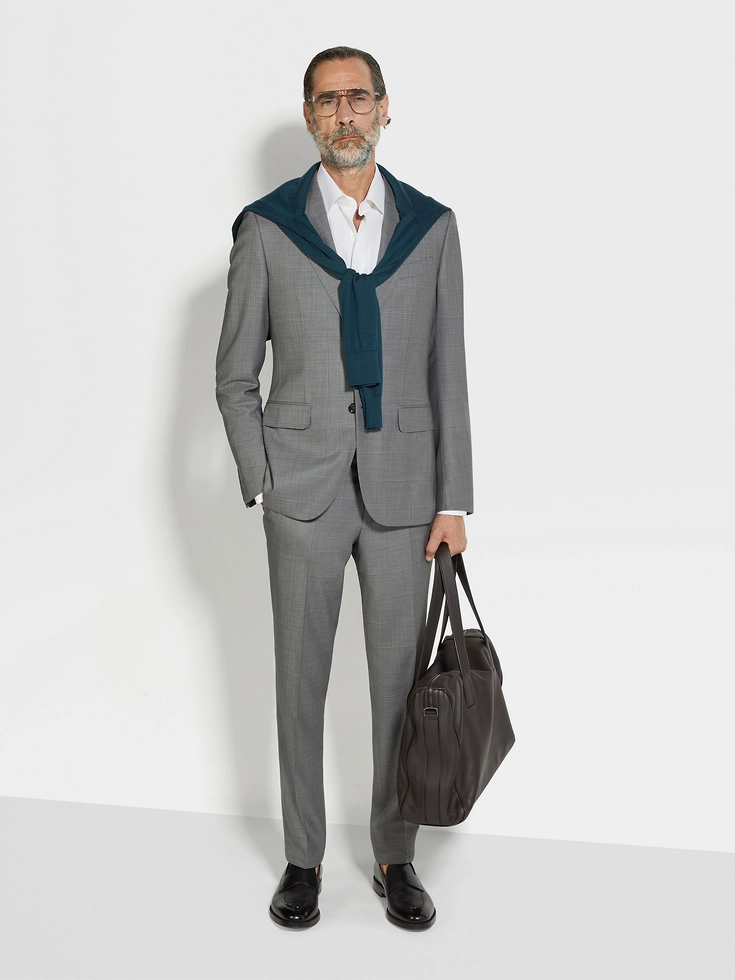 Traje de lana Centoventimila gris