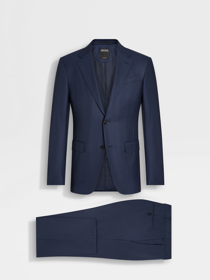 Traje de lana azul oscuro y marrón 15milmil15