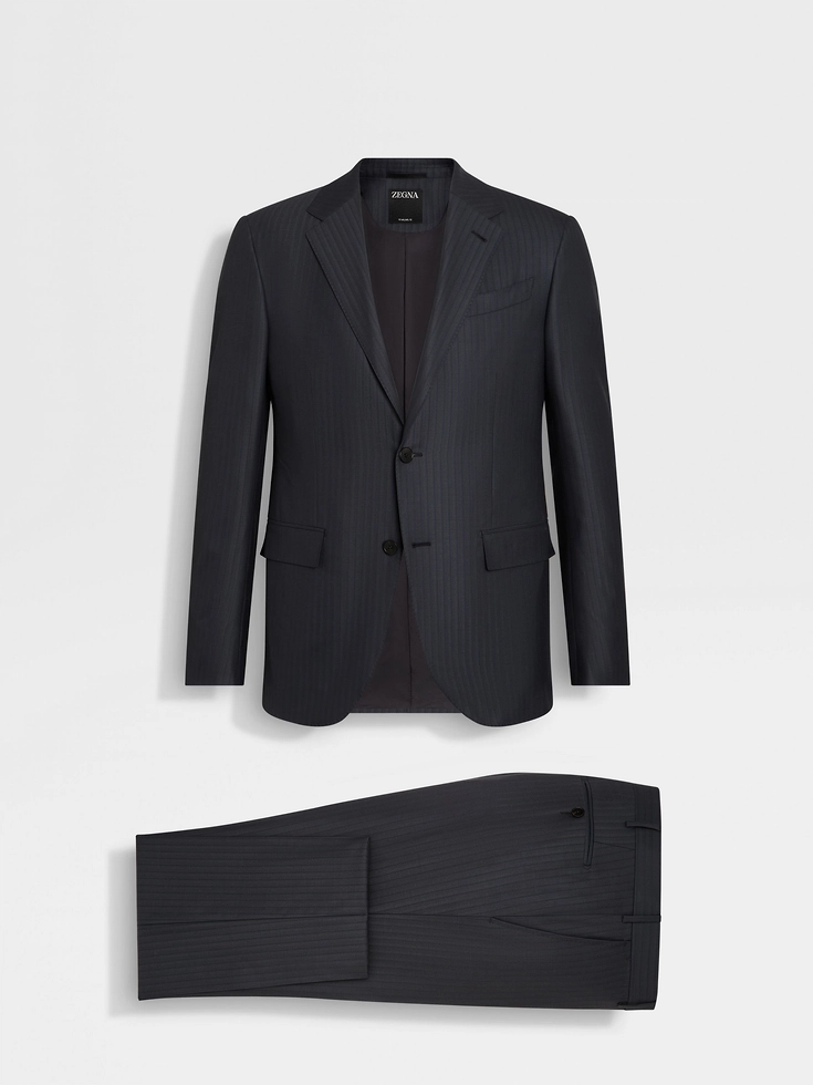Traje de lana gris oscuro y azul verdoso 15milmil15 1 - Traje de lana gris oscuro y azul verdoso 15milmil15