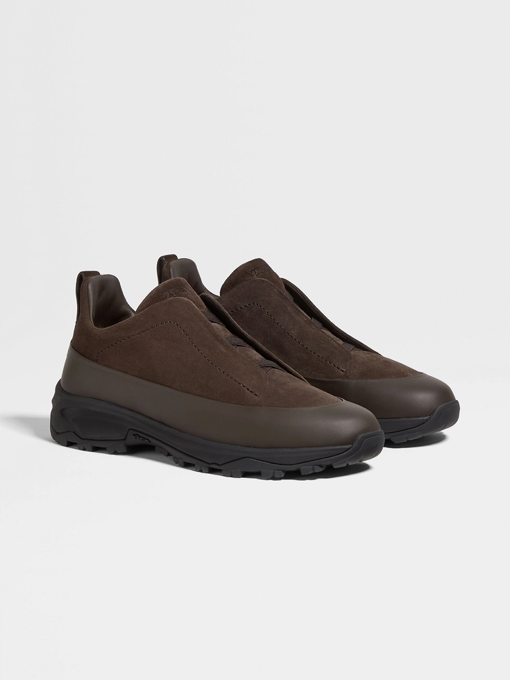 Zapatillas Monte de ante y cuero marrón con triple costura™