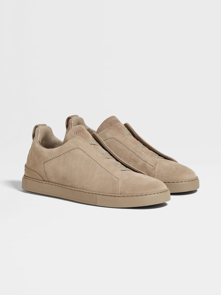 Zapatillas deportivas Triple Stitch™ de ante color topo claro