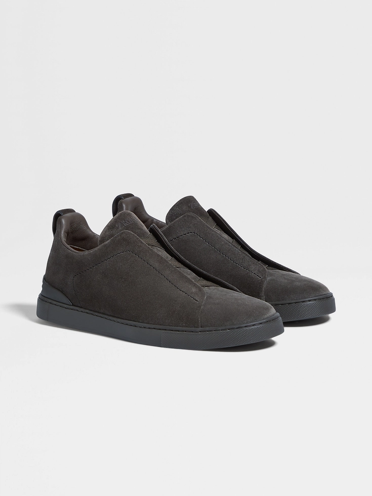 Zapatillas deportivas de ante gris con triple puntada™