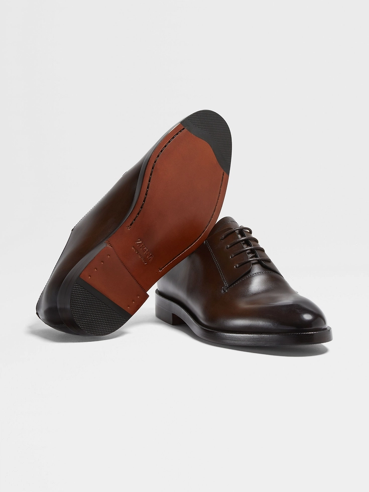 Zapatos Derby Torino de piel marrón