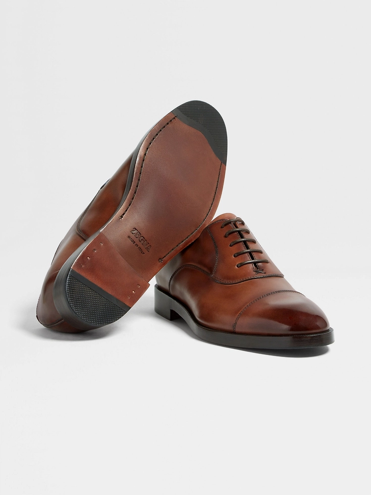 Zapatos Oxford Torino de piel marrón claro